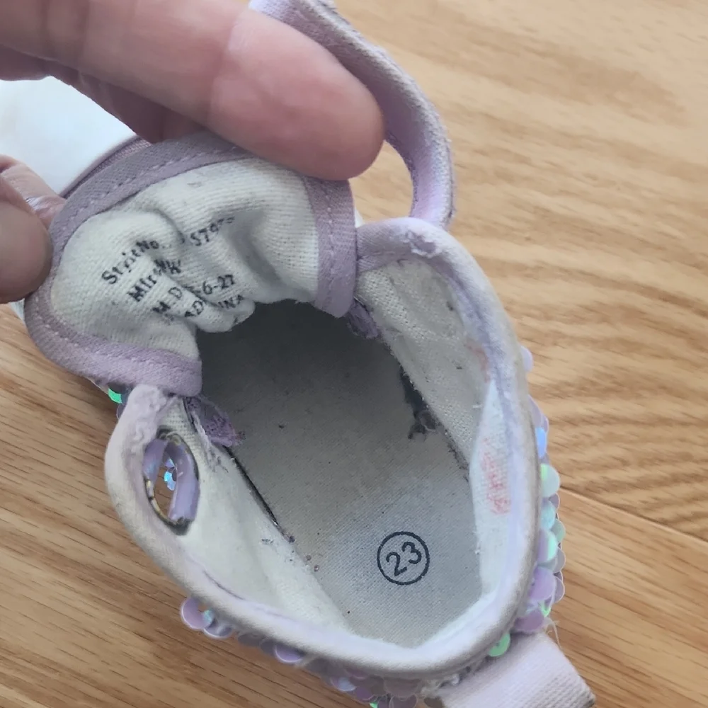 Toddler Lavender Sequin High Top Sneakers Size 7 - Picture 10 of 17